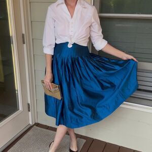 1960s Vintage Couture Handwoven Thai Silk Skirt, Star of Siam Jeanoel Haxo, XS